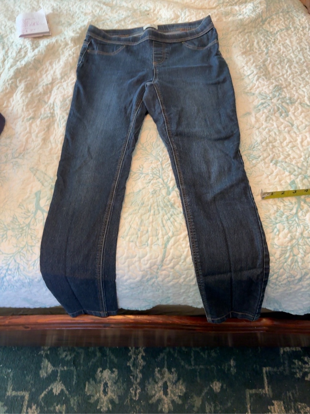 Per Se dark-wash pull-on jeans, size M